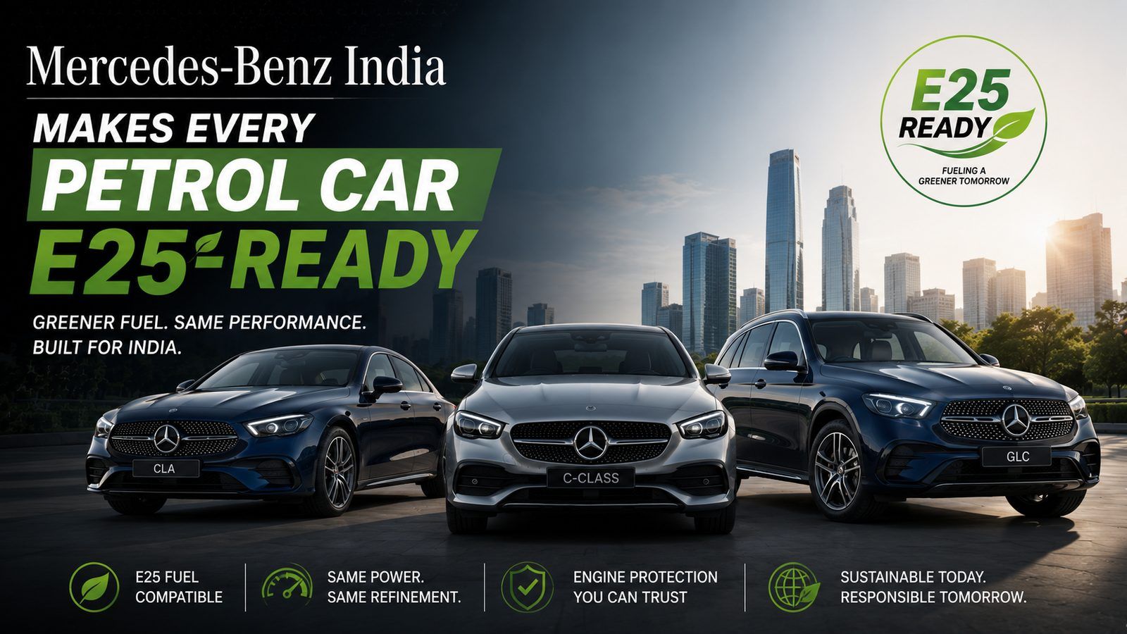 Mercedes-Benz India makes every petrol car E25-ready, years before any mandate