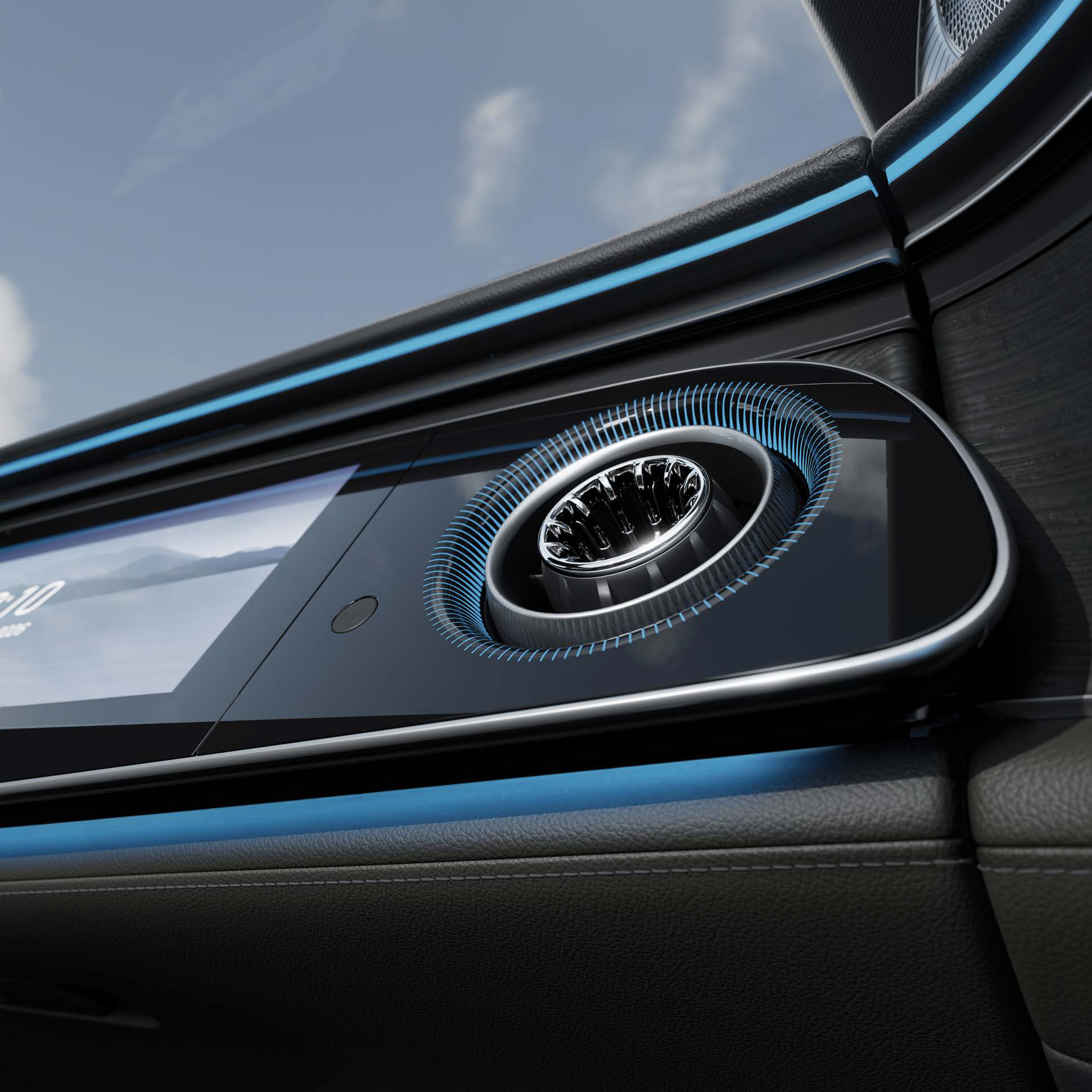 Mercedes-Benz S-Class — Turbine-style air vent framed by active ambient lighting