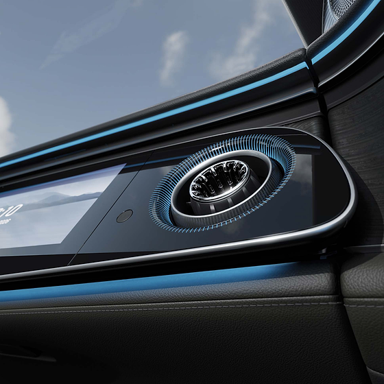 Mercedes-Benz S-Class, Turbine-style air vent framed by active ambient lighting