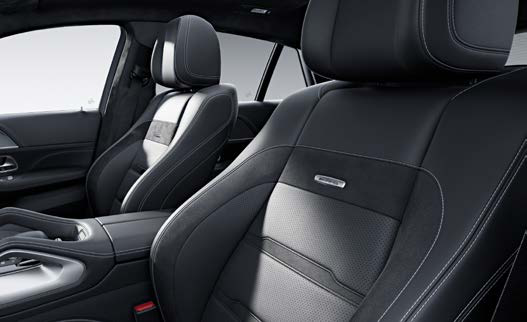 Mercedes-Benz Mercedes-AMG GLE 53 Coupe — AMG front sport seats with AMG badge and specific upholstery for optimum lateral support