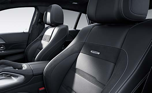 Mercedes-Benz Mercedes-AMG GLE 53 Coupe, AMG front sport seats with AMG badge and specific upholstery for optimum lateral support