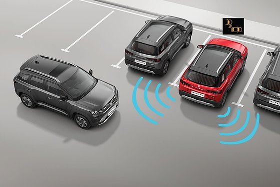 Maruti Suzuki Brezza, Rear Cross Traffic Alert warns of approaching vehicles while reversing out.
