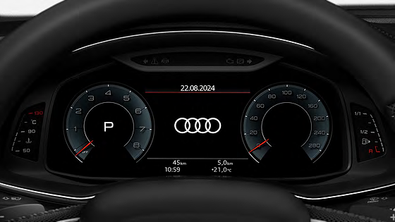 Audi Q8, Audi virtual cockpit: 31.24 cm fully digital instrument cluster.