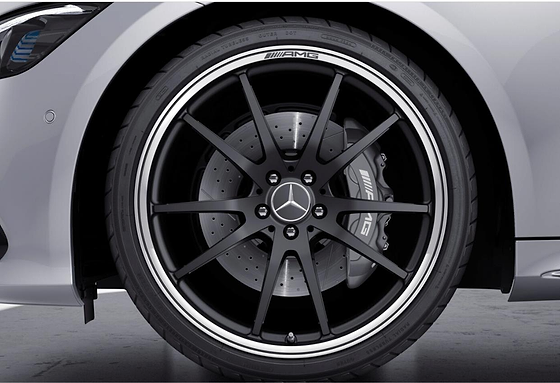 Mercedes-Benz Mercedes-AMG GT 63 S E Performance, 53.3 cm (21-inch) AMG 5-twin-spoke forged wheels in matt black with AMG brake calipers.
