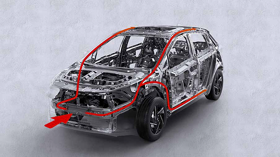 Tata Altroz, Diamond Strength Safety Shield - ALFA architecture body shell with Ultra High Strength Steel engineered to absorb impact