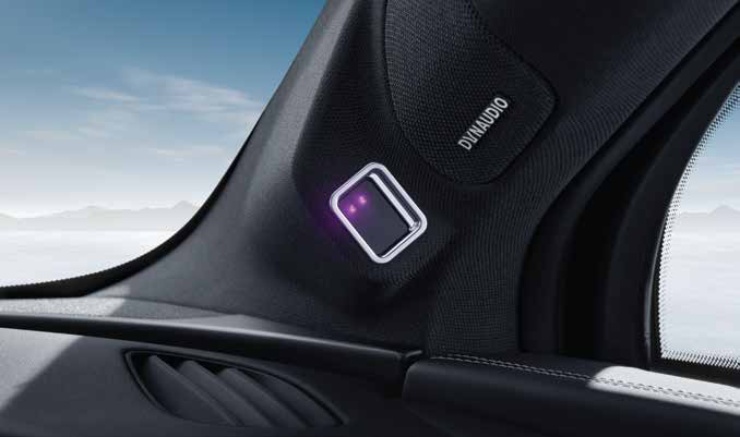 BYD Sealion 7 — DYNAUDIO tweeter with ambient lighting set into the A-pillar.