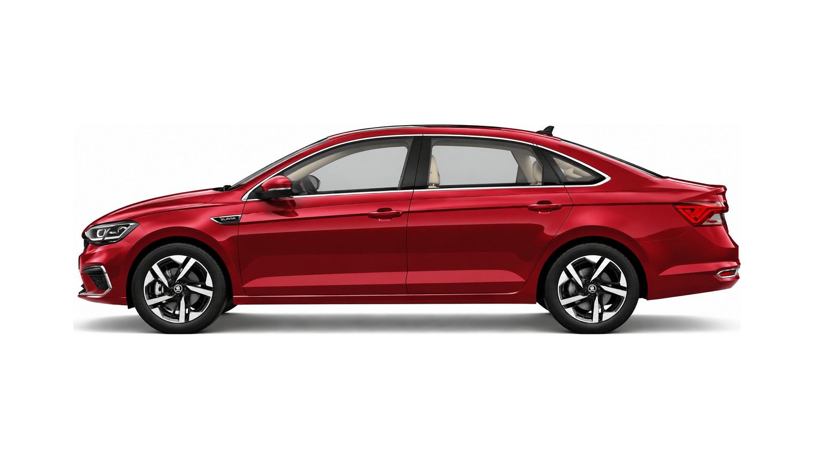 Skoda Slavia in Cherry Red