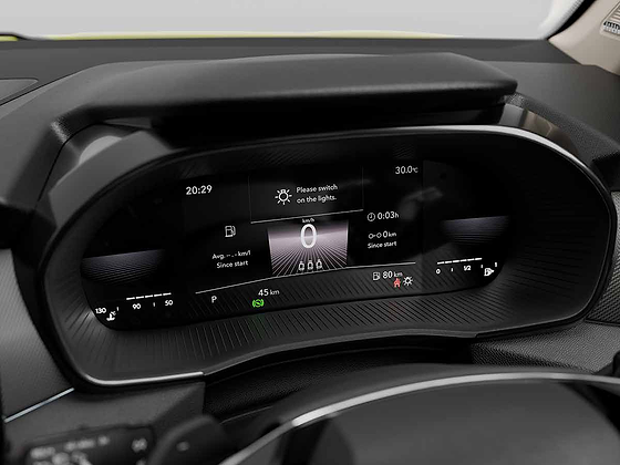Skoda Kylaq, 20.32 cm Škoda Virtual Cockpit digital instrument cluster