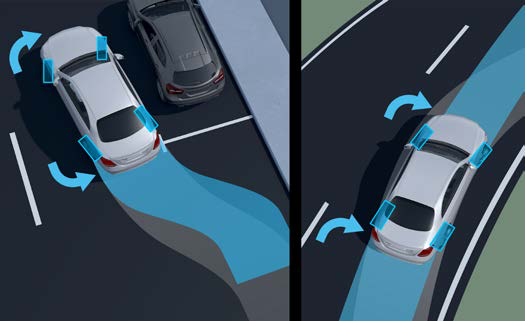 Mercedes-Benz EQS — Rear-axle steering turns the rear wheels up to 4.5 degrees for agility and stability