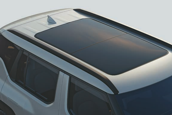 Kia Syros EV — Dual-pane panoramic sunroof floods the cabin with natural light