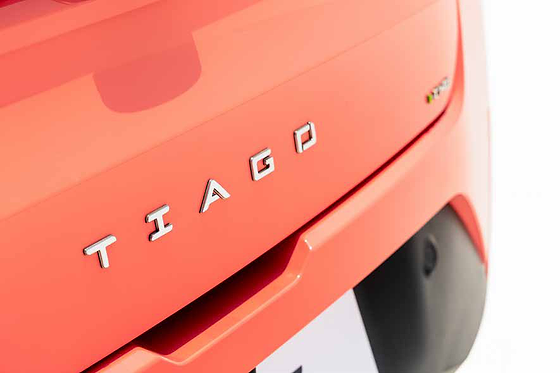 Tata Tiago, Next Gen Tiago tailgate mascot, a signature badge marking the next generation of the Tiago