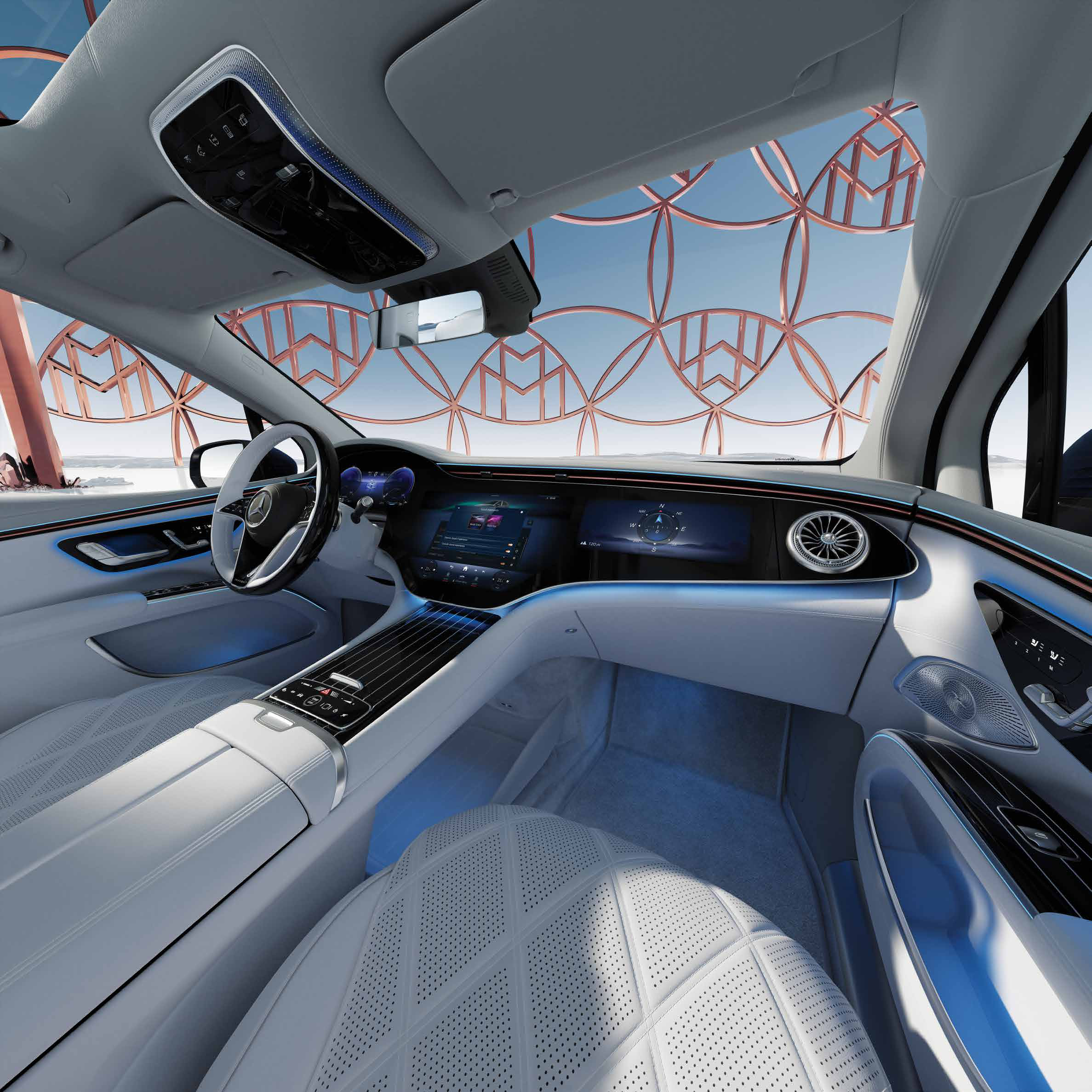Mercedes-Benz Mercedes-Maybach EQS SUV — MBUX dashboard with digital driver display and central touchscreen