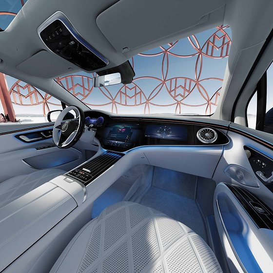 Mercedes-Benz Mercedes-Maybach EQS SUV, MBUX dashboard with digital driver display and central touchscreen