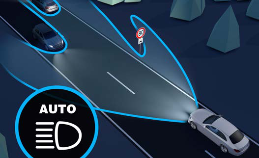 Mercedes-Benz GLE — Adaptive Highbeam Assist Plus adjusts the beam range to other road users.