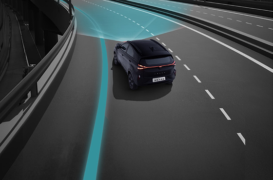 Tata Nexon, Lane Keep Assist - counter-steers to prevent the SUV from departing its lane