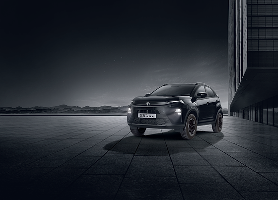 Tata Nexon, Nexon #DARK edition - all-black exterior with blacked-out grille and alloy wheels