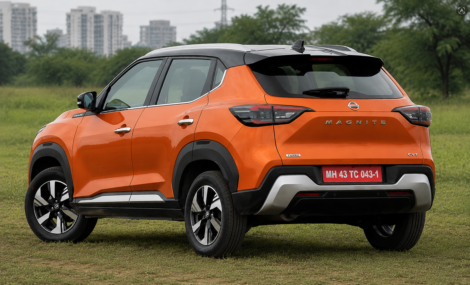 Nissan Magnite in Sunrise Copper Orange & Onyx Black (Dual-Tone)