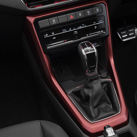 Skoda Kushaq, Centre console with touch climate controls and DSG automatic gear selector