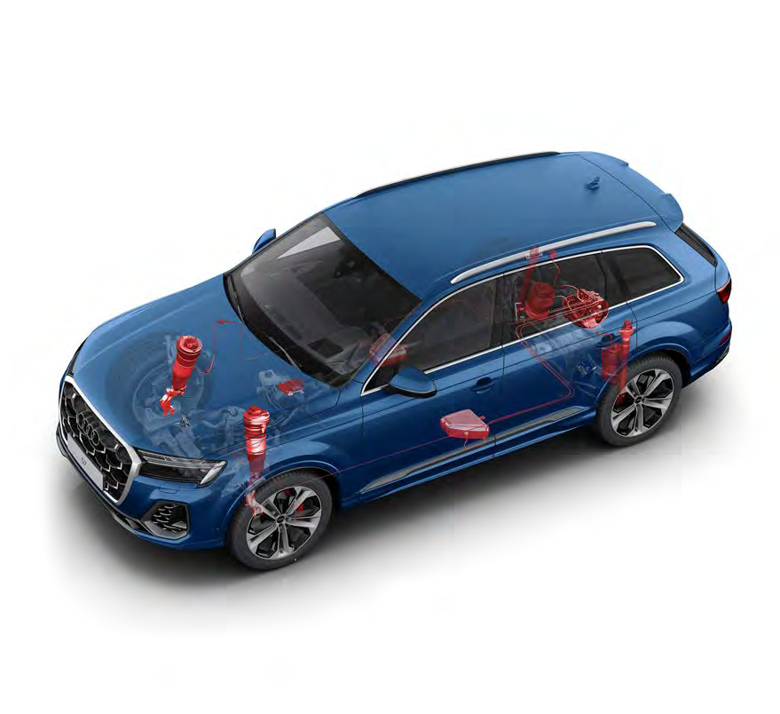Audi Q7 — Adaptive air suspension (highlighted) adjusts ride height and damping