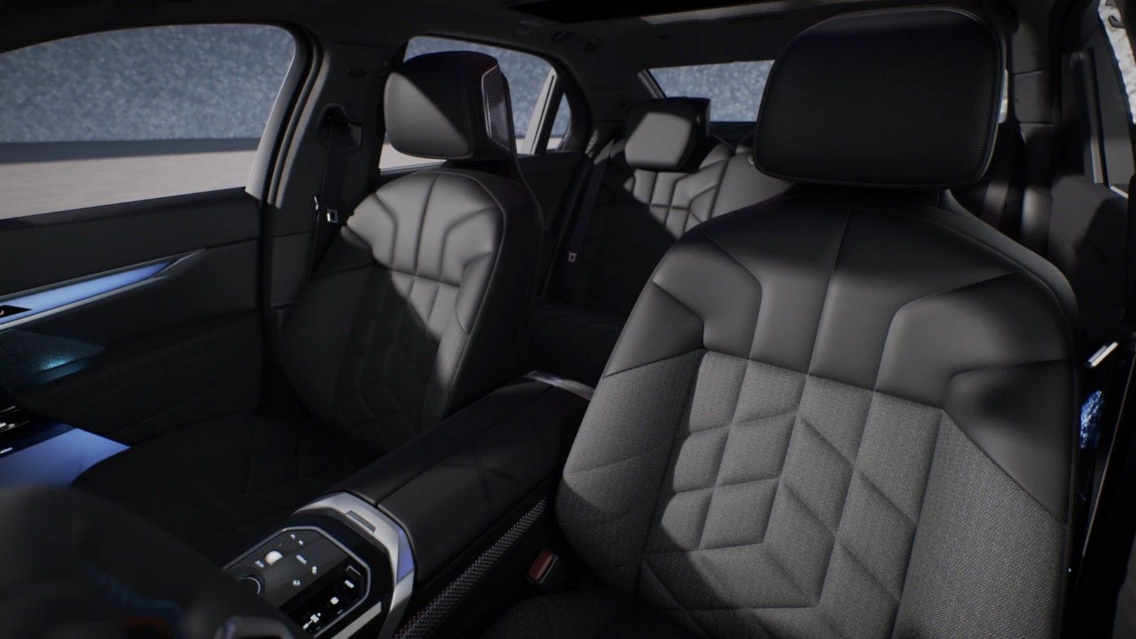 BMW i7, Long-wheelbase rear cabin: 3,215 mm of wheelbase turned into lounge space