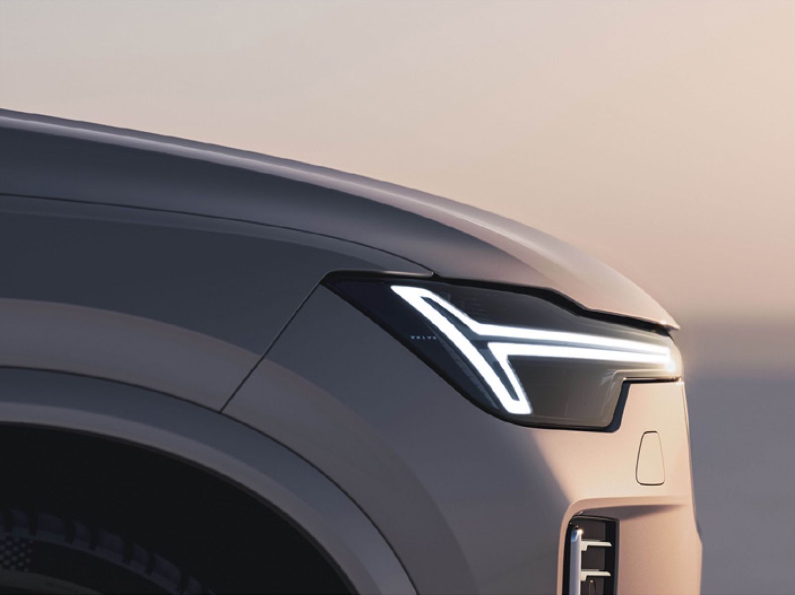 Volvo XC90 — Thor's Hammer LED headlights with the vertical signature daytime running light