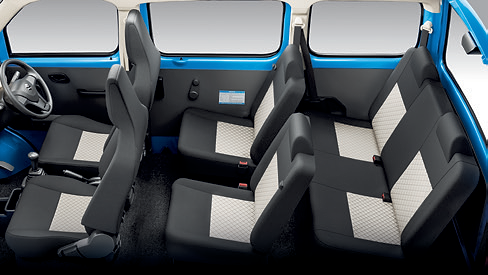 Maruti Suzuki Eeco, Cabin available in 5- and 6-seater layouts with fabric upholstery.