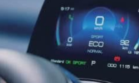 BYD Atto 3 — Digital driver display with selectable ECO, NORMAL and SPORT drive modes