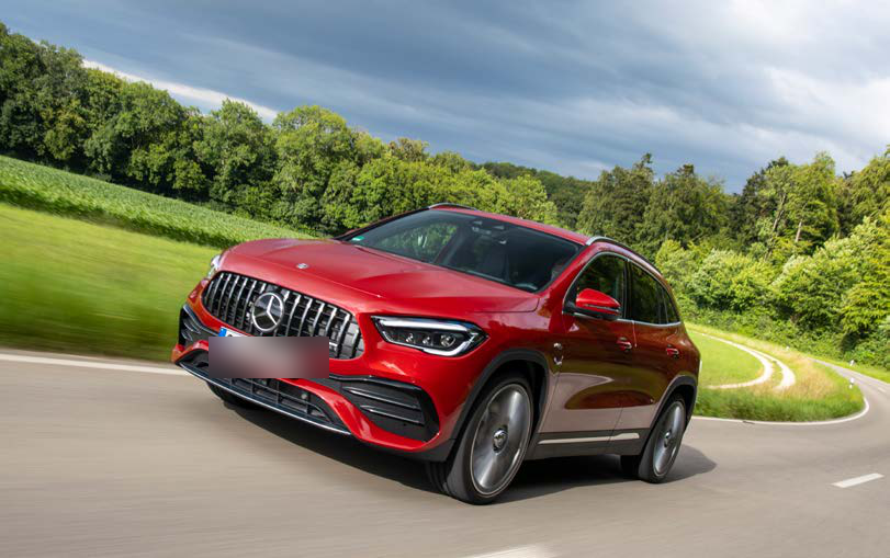 Mercedes-Benz Mercedes-AMG GLA 35 4MATIC — AMG-specific Panamericana grille and sculpted front bumper