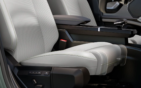 Tata Sierra EV, Front-seat thigh support extender adjusts for under-thigh comfort on long drives
