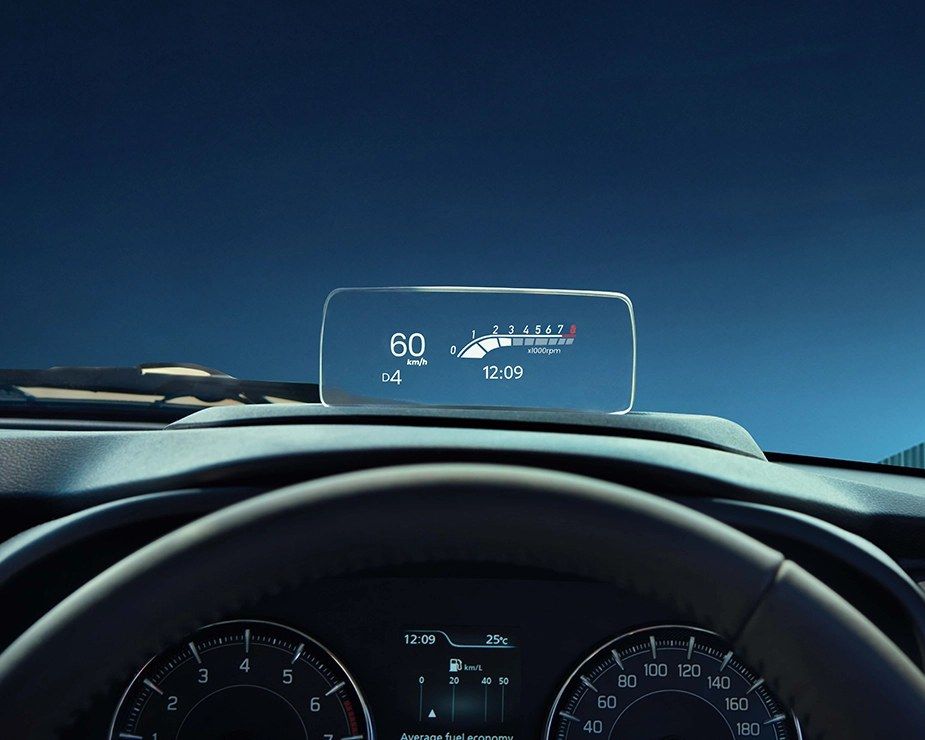 Head-up display on the Toyota Glanza 2026 V and V (O)