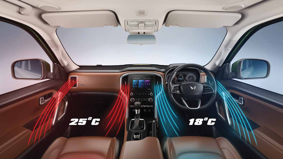 Mahindra Scorpio N — Dual-zone Fully Automatic Temperature Control lets front occupants set separate cabin temperatures