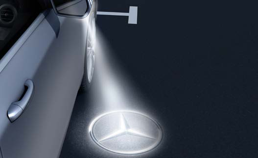 Mercedes-Benz Mercedes-Maybach GLS — Illuminated Mercedes star projected onto the ground by the exterior mirror
