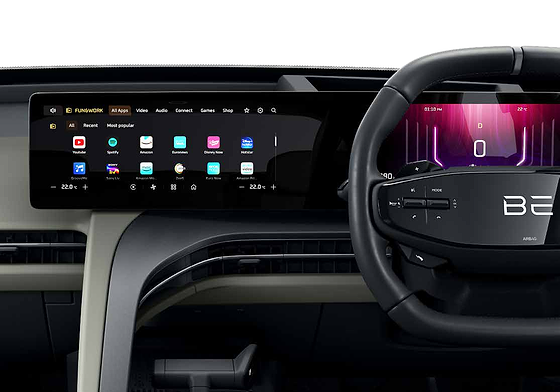 Mahindra BE 6, Twin displays with connected apps for video, audio and games