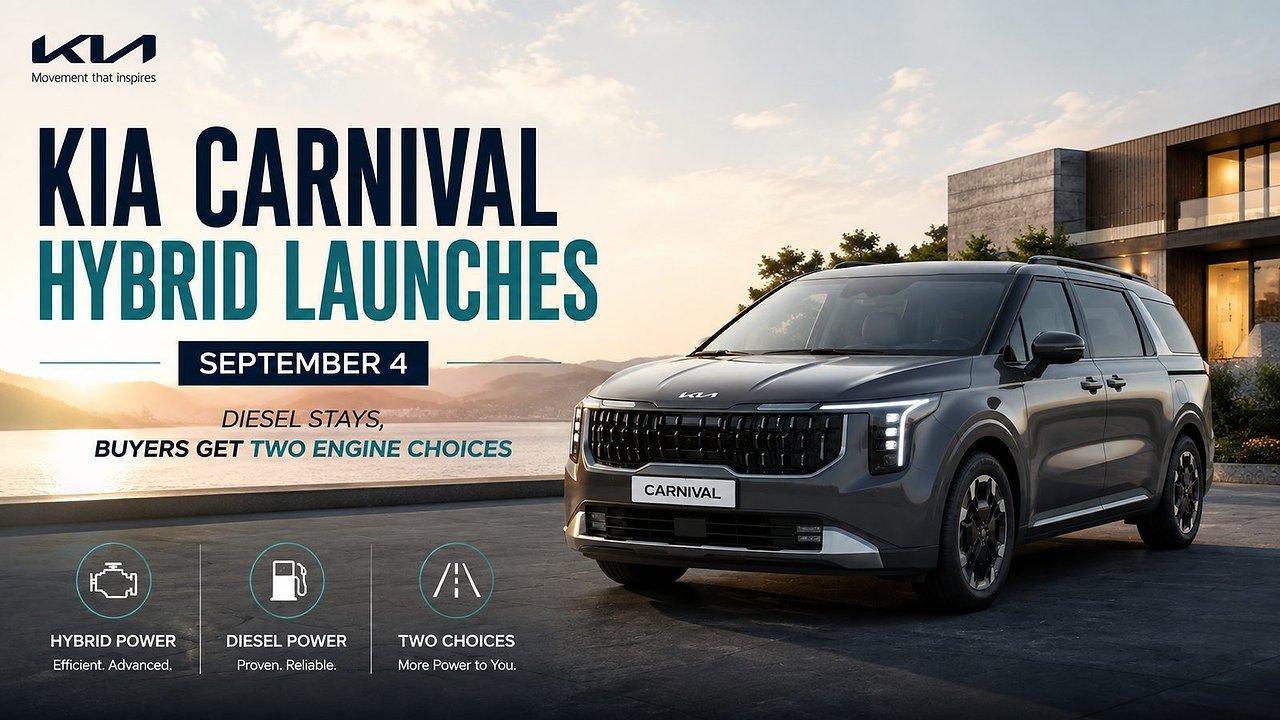 Kia Carnival Hybrid launches September 4: diesel stays, buyers get two engine choices