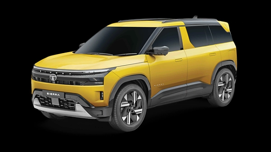Tata Sierra, Full-width Light Saber LED DRLs with welcome & goodbye function run across the nose above the Sierra-lettered grille