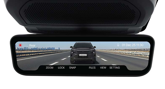 Tata Harrier, VisionEX e-IRVM with built-in dual dash cam and DVR