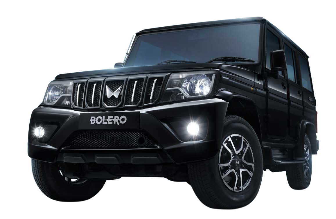 Mahindra Bolero — New Stealth Black shade with R15 diamond-cut alloy wheels and fog lamps