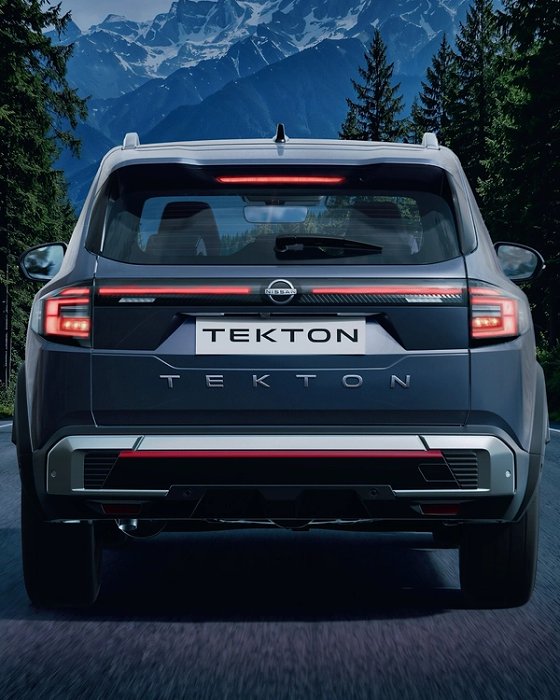 Nissan Tekton, SynchroFlow C-shaped connected LED tail lamps span the tailgate