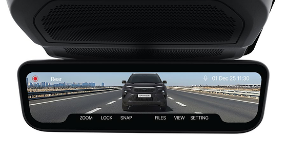 Tata Safari, VisionEX e-IRVM with built-in dual dash cam and DVR