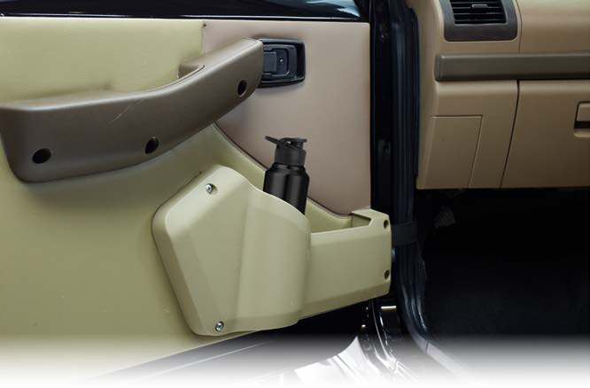 Mahindra Bolero — Door trims with built-in bottle holders