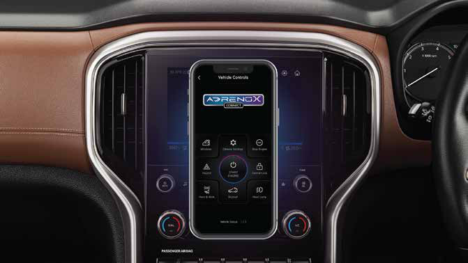 Mahindra Scorpio N — AdrenoX Connect remote vehicle controls - start the engine, climate, windows and sunroof from the app