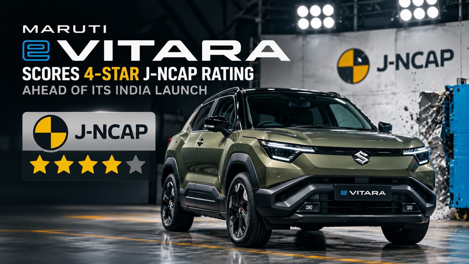 Maruti eVitara scores 4-star J-NCAP rating ahead of its India launch