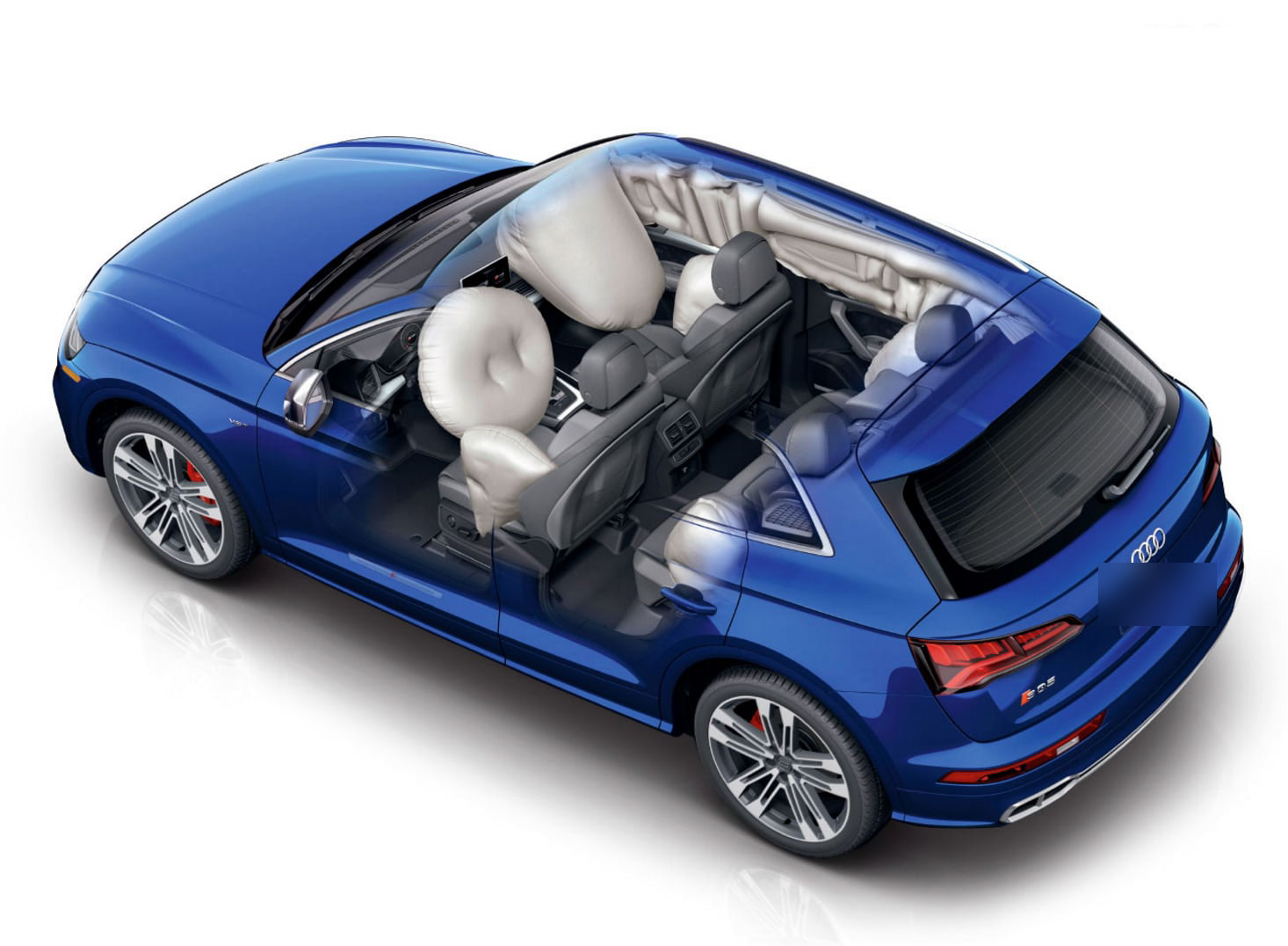 Audi Q5 — Eight-airbag occupant protection across the front, side and curtain zones.