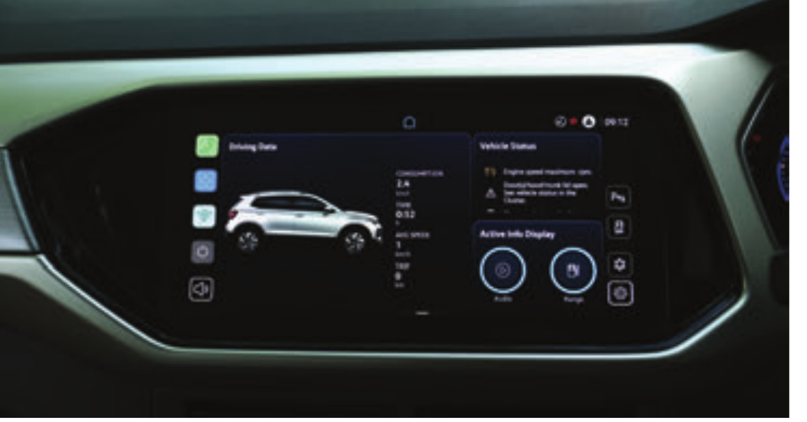 Volkswagen Taigun — Touchscreen infotainment with vehicle status display