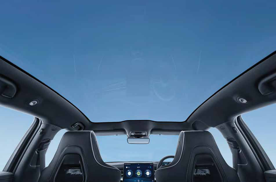 BYD Seal — Panoramic glass roof with UV-resistant double glazing giving an open, airy cabin.