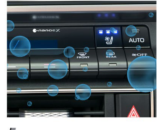 Toyota Camry, nanoe X air-purification technology that neutralises odours and allergens