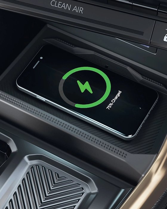 Nissan Tekton, Smartphone wireless charger with cooling vent