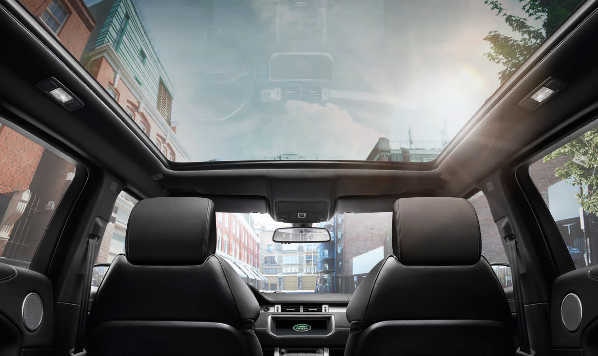 Land Rover Range Rover Evoque — Fixed panoramic glass roof over the cabin.