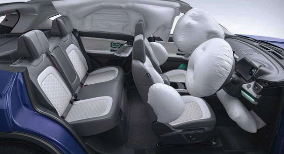 Tata Harrier EV, Seven airbags - dual front, side, curtain and driver knee - for protection from every angle