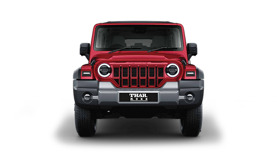 Mahindra Thar Roxx, C-shaped LED DRLs flanking the signature Thar Roxx grille